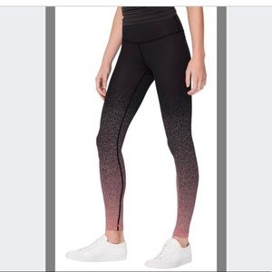 Lululemon pink speckled Wunder under pants